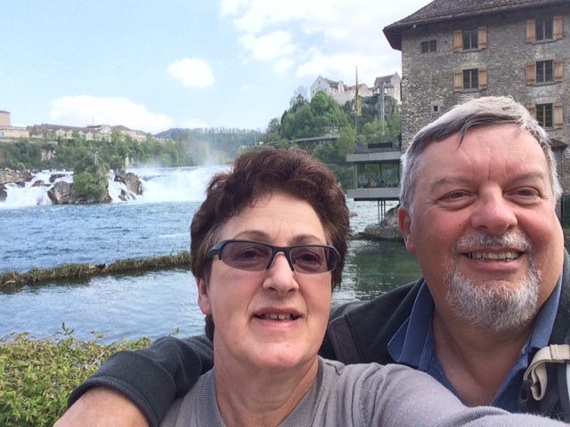 You hold it and I'll push it - at the Rheinfall