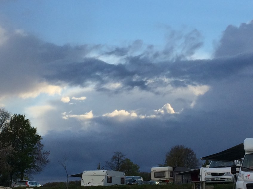 Evening dramatic skyscape after all the rain and snow
