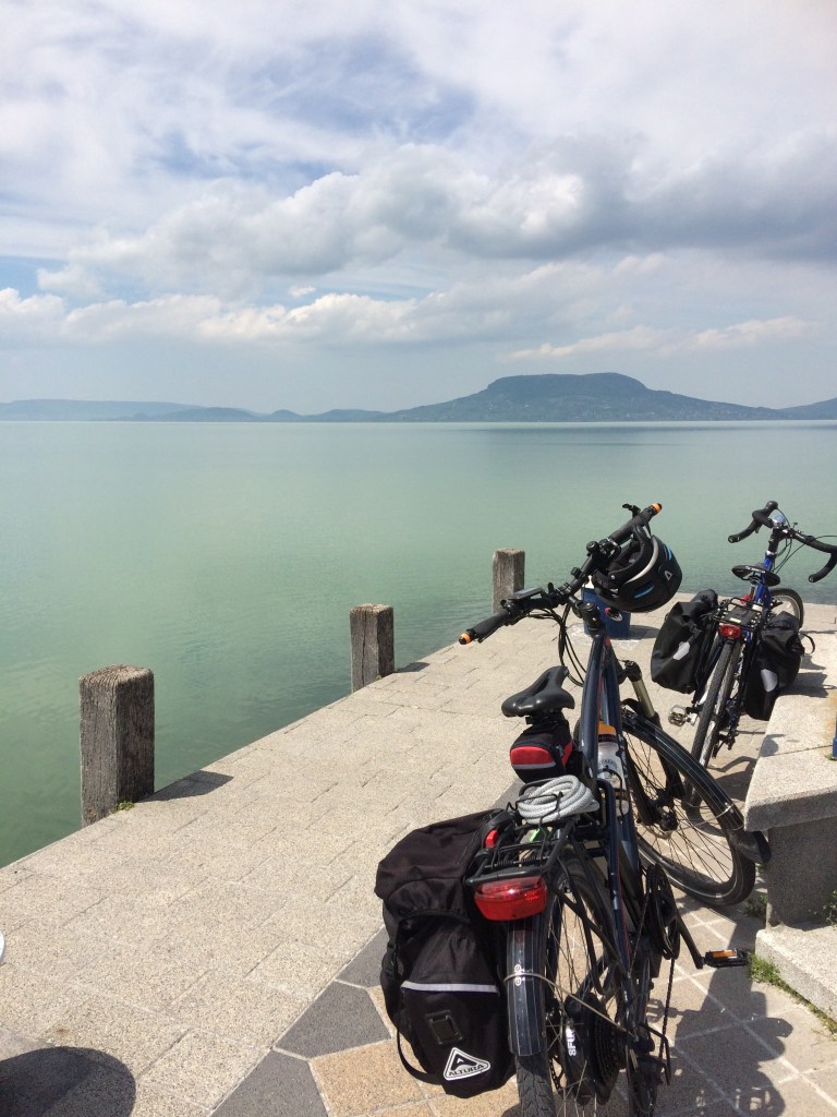 Bernie and Diana on the jetty - Fonyod