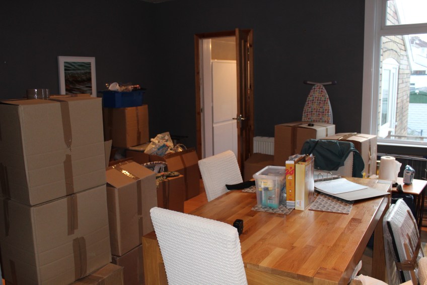 Boxes in the dining room